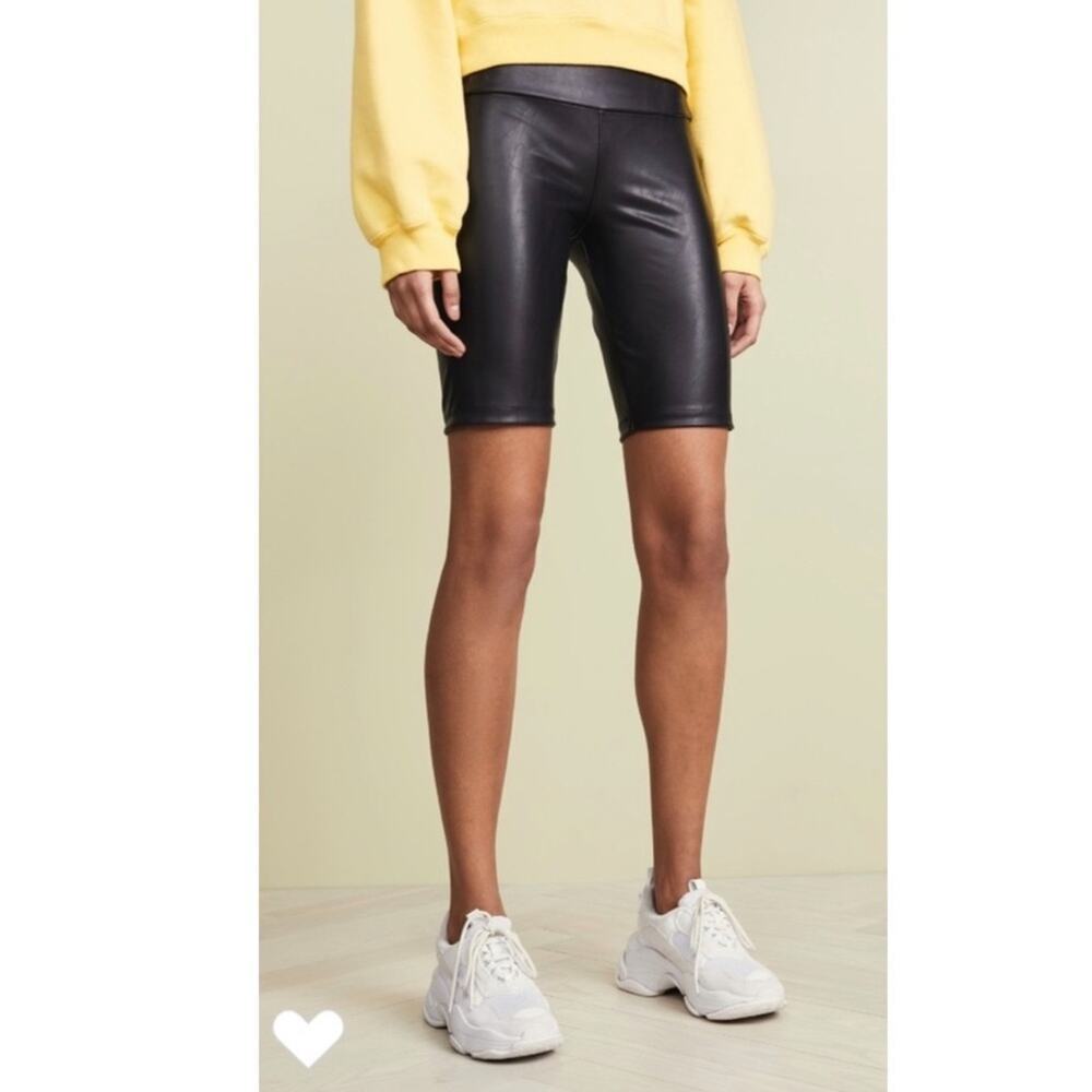 David Lerner Vegan Leather Shorts.